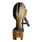 Antique African Baule Hand-Carved Wooden Heddle Pulley - Collectible Tribal Art