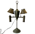 Antique Industrial Student Desk Lamp Double Shade Central Font Metal Lamp
