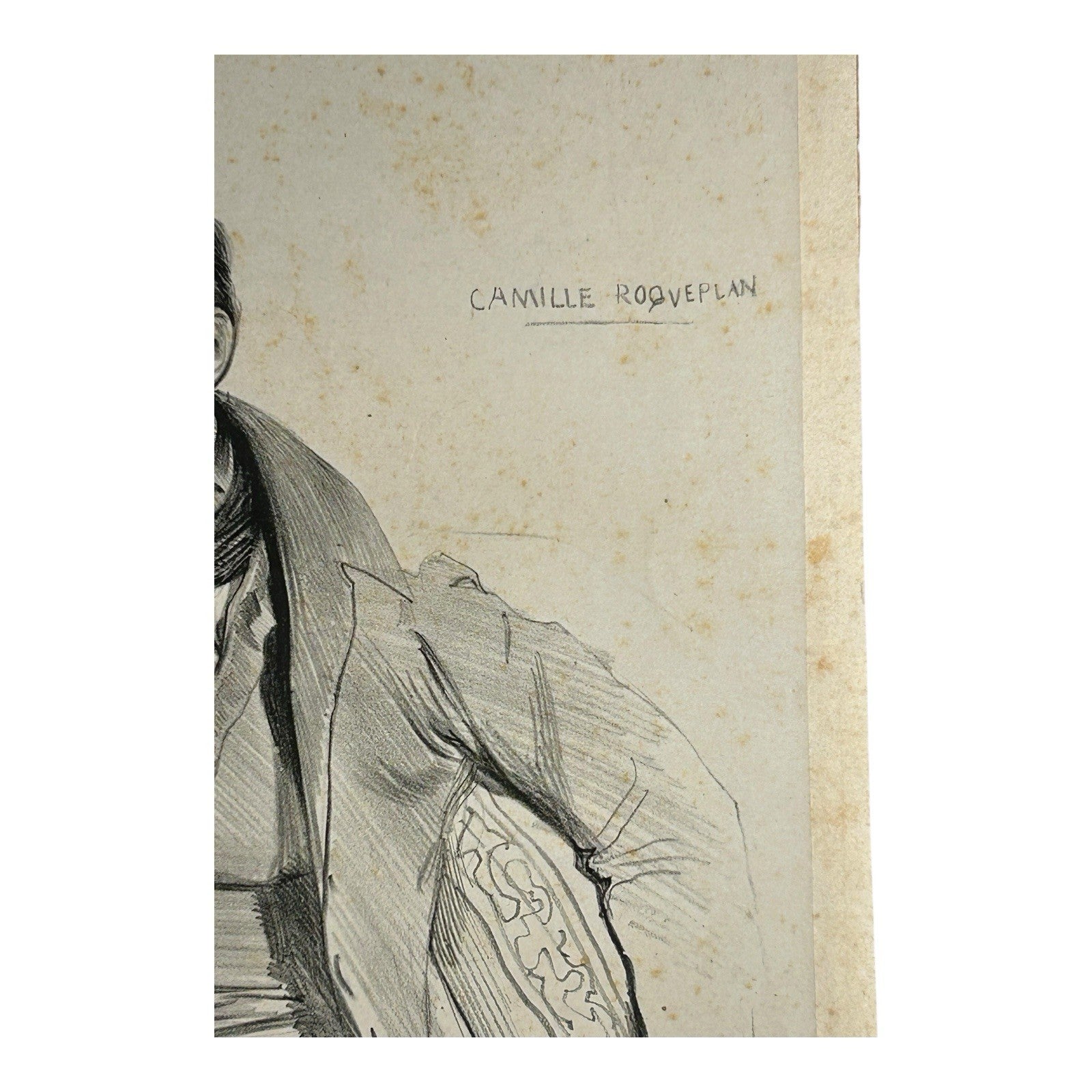 Antique 1829 Lithograph Portrait of Camille Roqueplan by Achille Deveria