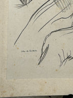Antique 1829 Lithograph Portrait of Camille Roqueplan by Achille Deveria