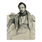 Antique 1829 Lithograph Portrait of Camille Roqueplan by Achille Deveria