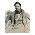 Antique 1829 Lithograph Portrait of Camille Roqueplan by Achille Deveria