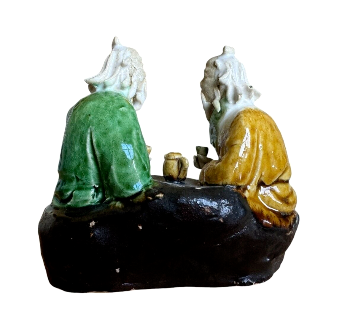 Antique Chinese Export Shekwan Glazed Ceramic Pottery Mudman Figurine