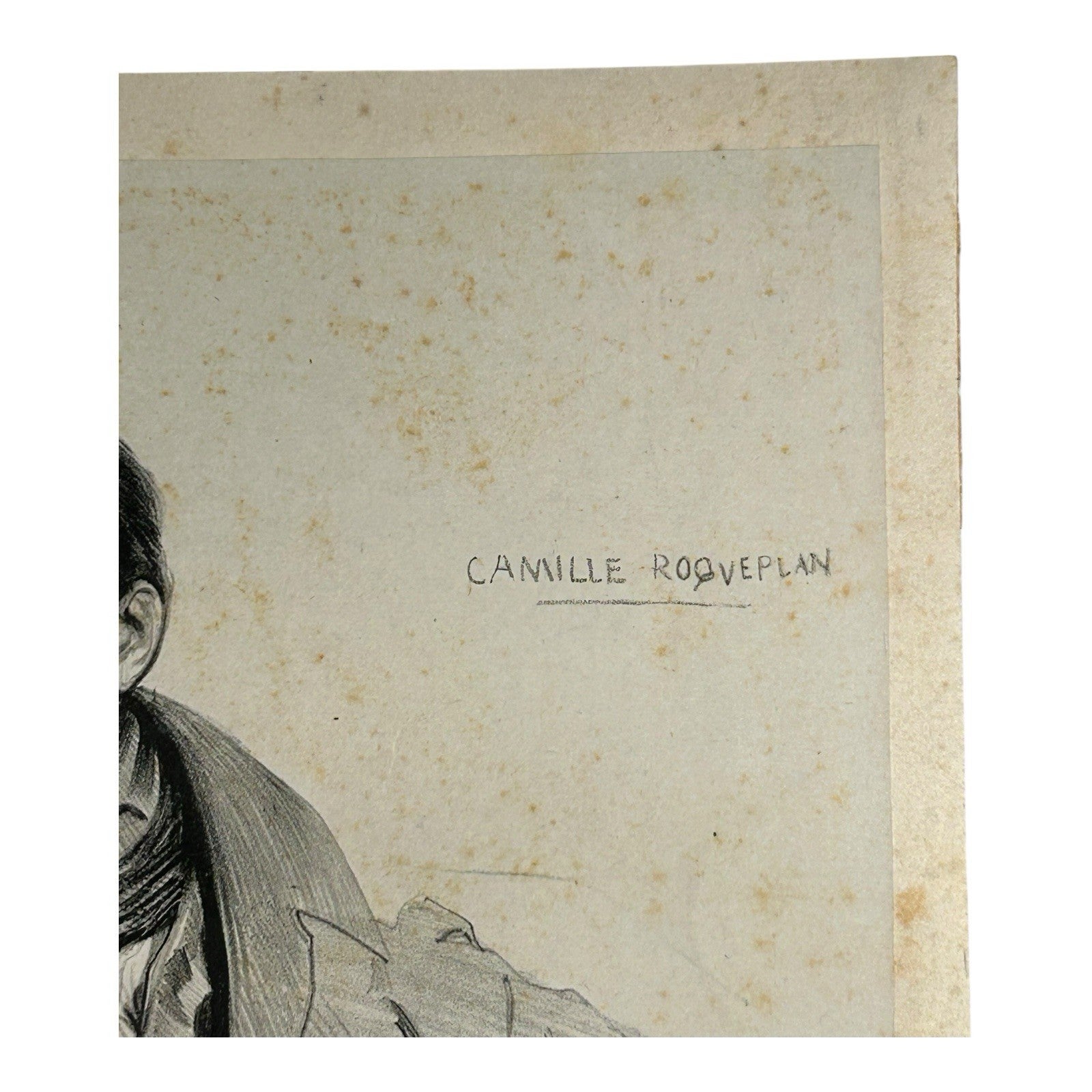 Antique 1829 Lithograph Portrait of Camille Roqueplan by Achille Deveria