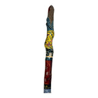 Vintage Hand Carved and Painted Folk Art Walking Stick by Chris Lewallen
