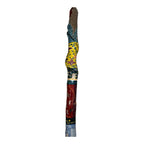 Vintage Hand Carved and Painted Folk Art Walking Stick by Chris Lewallen