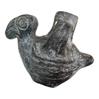Antique Pre-Columbian Peruvian Chimú Blackware Stirrup-Spout Bird Effigy Vessel
