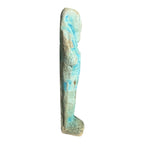 Ancient Egyptian Hand-Carved Faience Glazed Stone Ushabti Figure