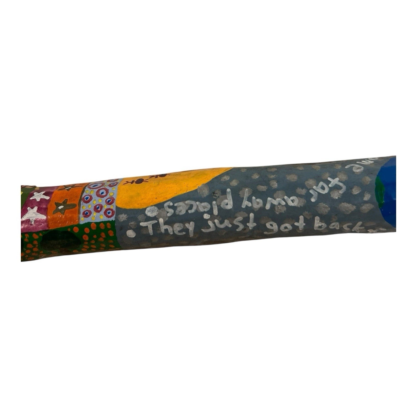 Vintage Hand Carved and Painted Folk Art Walking Stick by Chris Lewallen