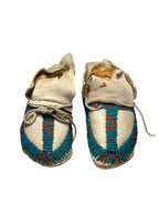 Anitque Native American Nothern Plains Sioux Baby or Child Beaded Moccasins