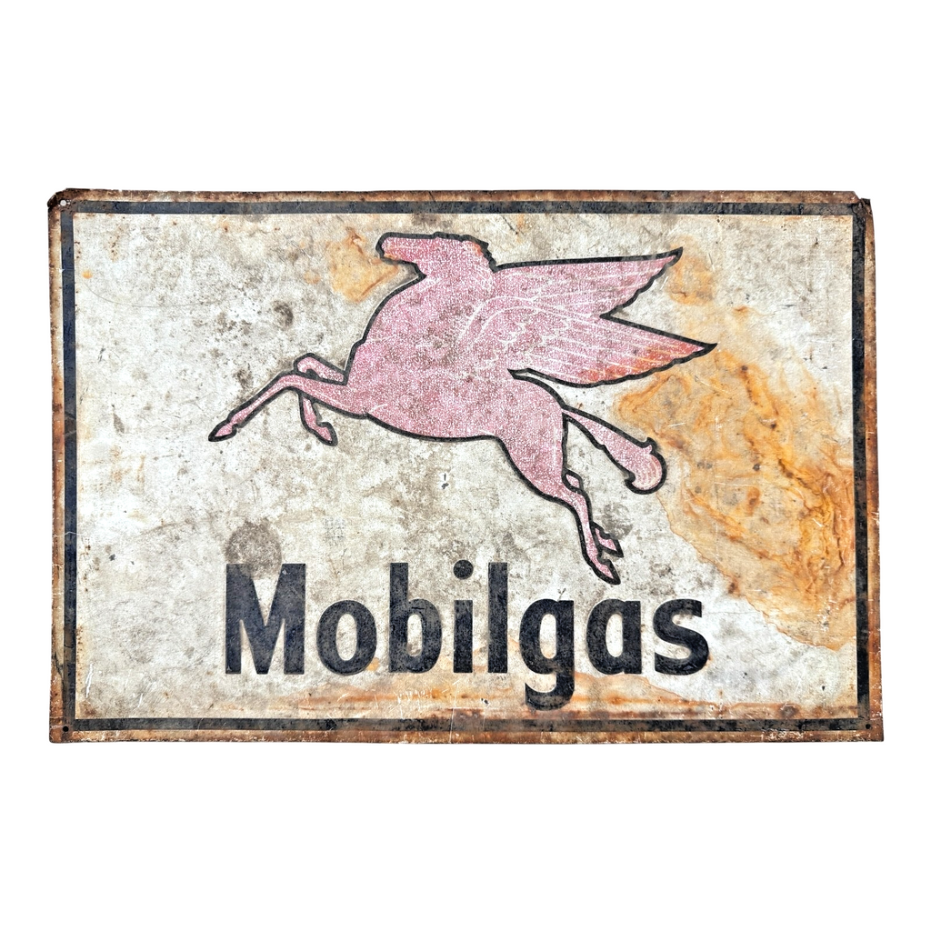 Antique Original Mobilgas Pegasus Gasoline Advertising Trade Sign