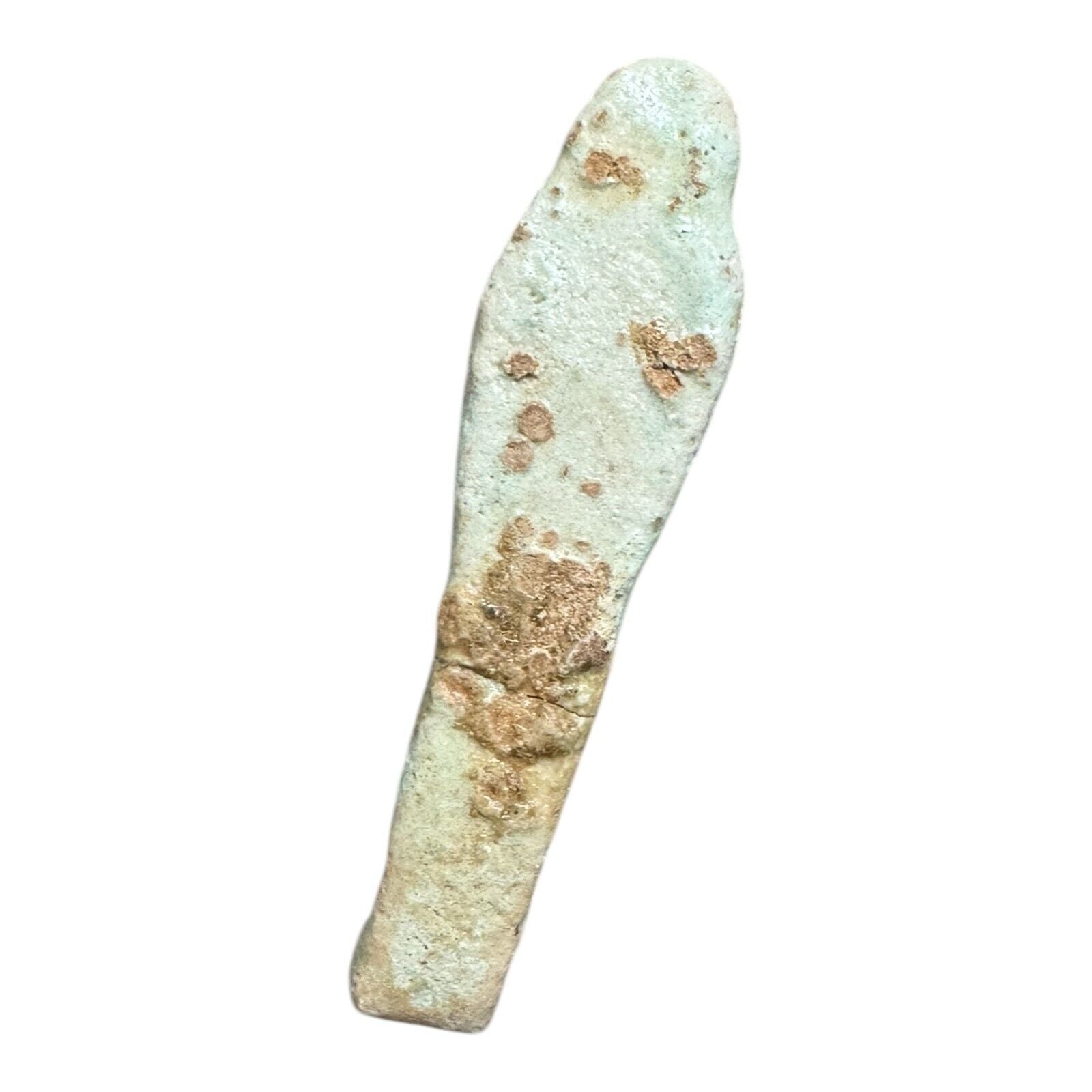 Ancient Egyptian Hand Carved Faience Glazed Stone Ushabti Figure