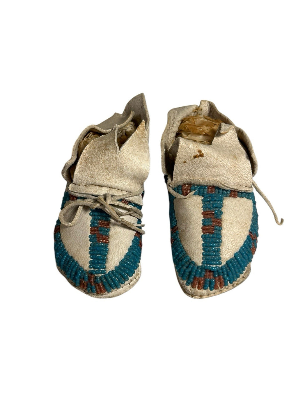 Anitque Native American Nothern Plains Sioux Baby or Child Beaded Moccasins