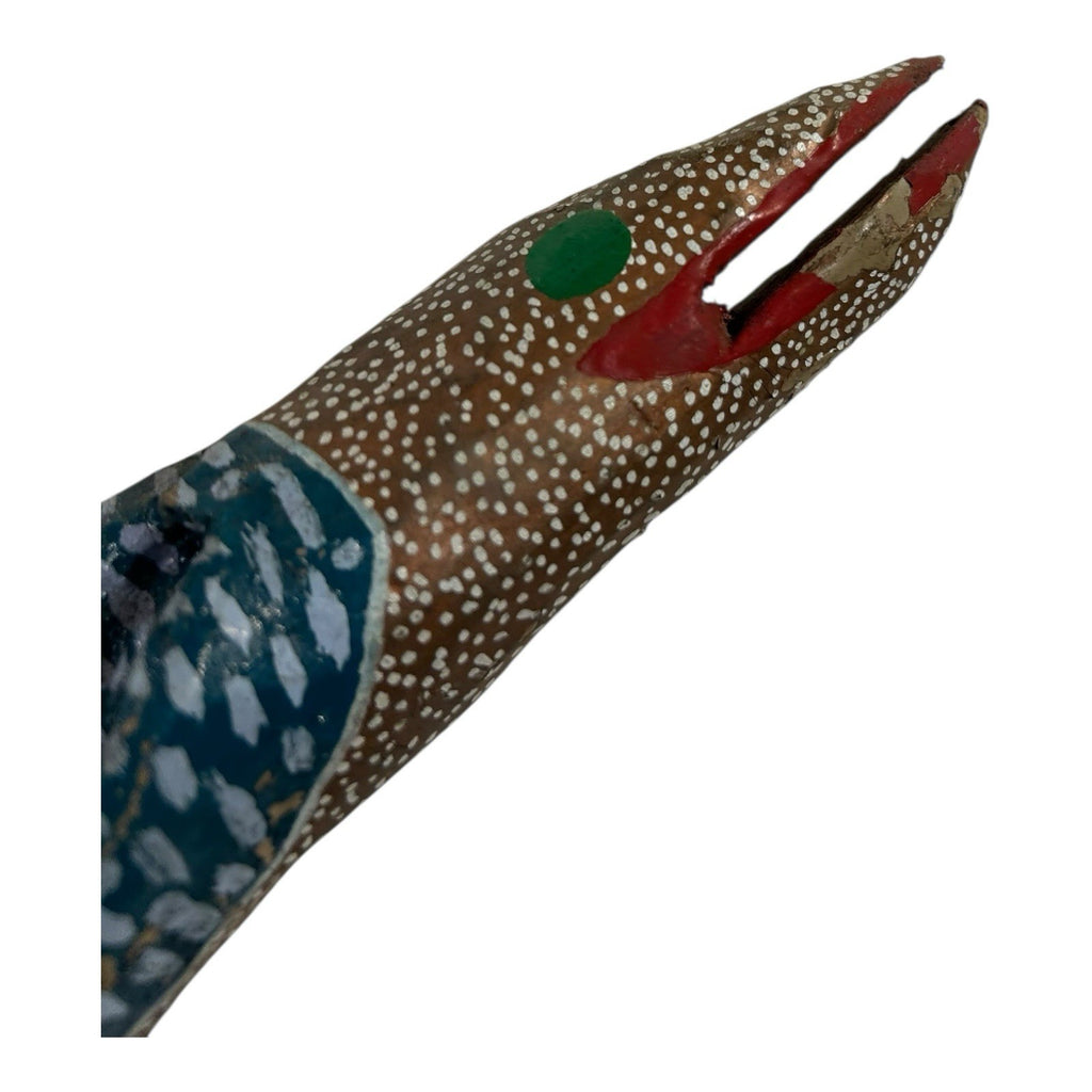 Vintage Hand Carved and Painted Folk Art Walking Stick by Chris Lewallen