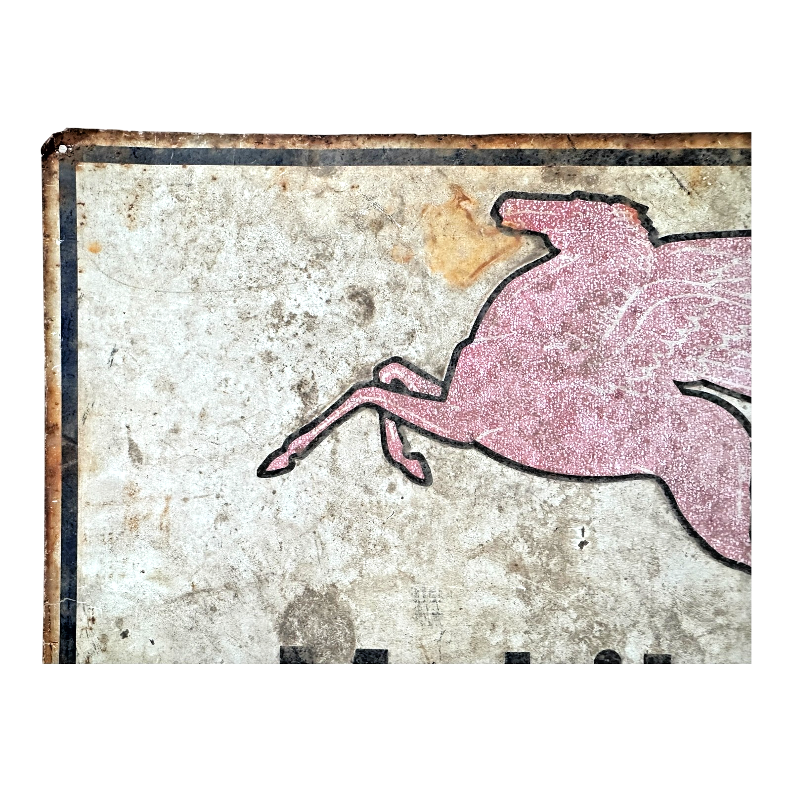 Antique Original Mobilgas Pegasus Gasoline Advertising Trade Sign
