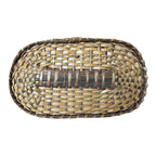Antique Victorian Primitive Woven Basket Hinged Sewing Box - Lithograph Interior