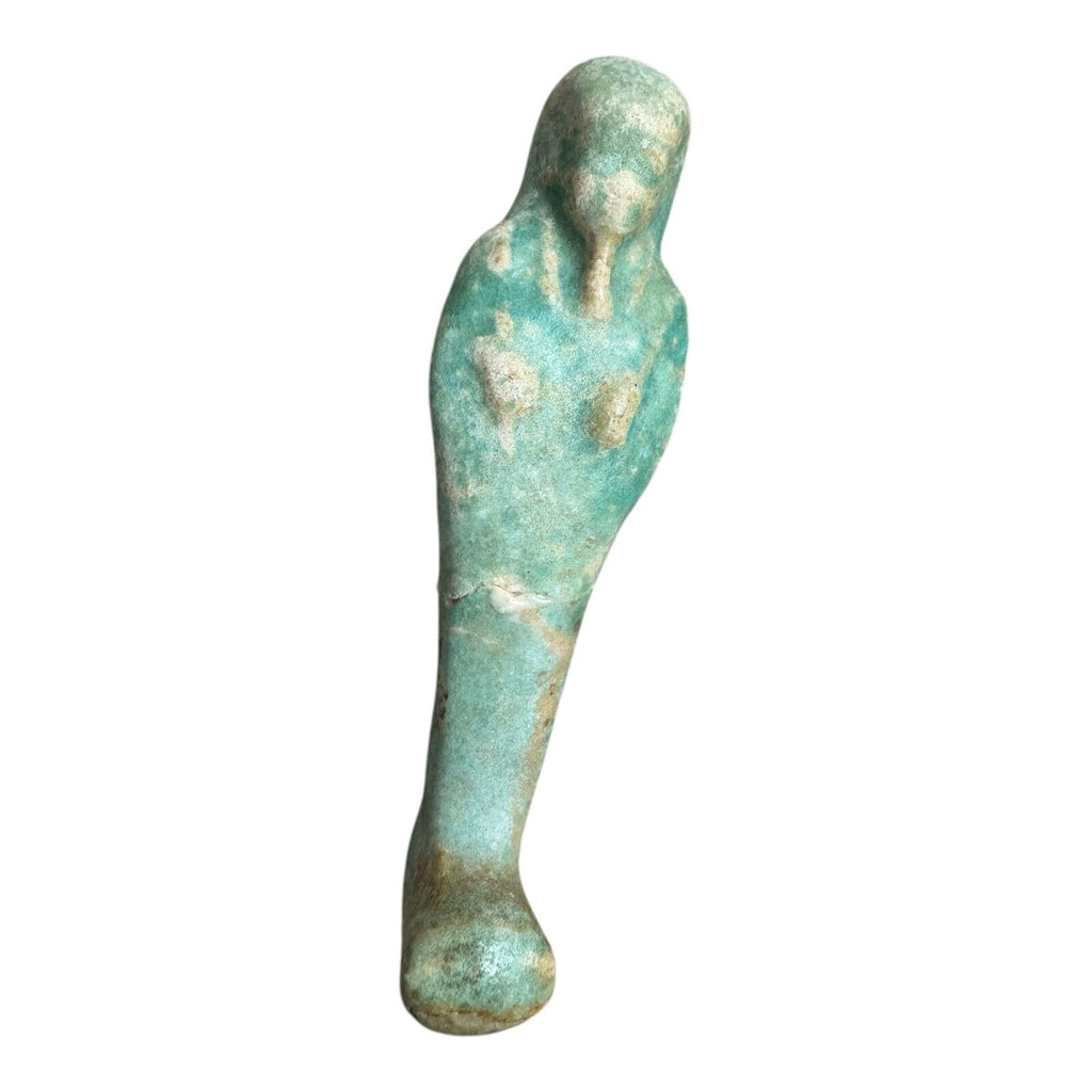 Ancient Egyptian Faience Ushabti Shabti Figure – Glazed Burial Artifact