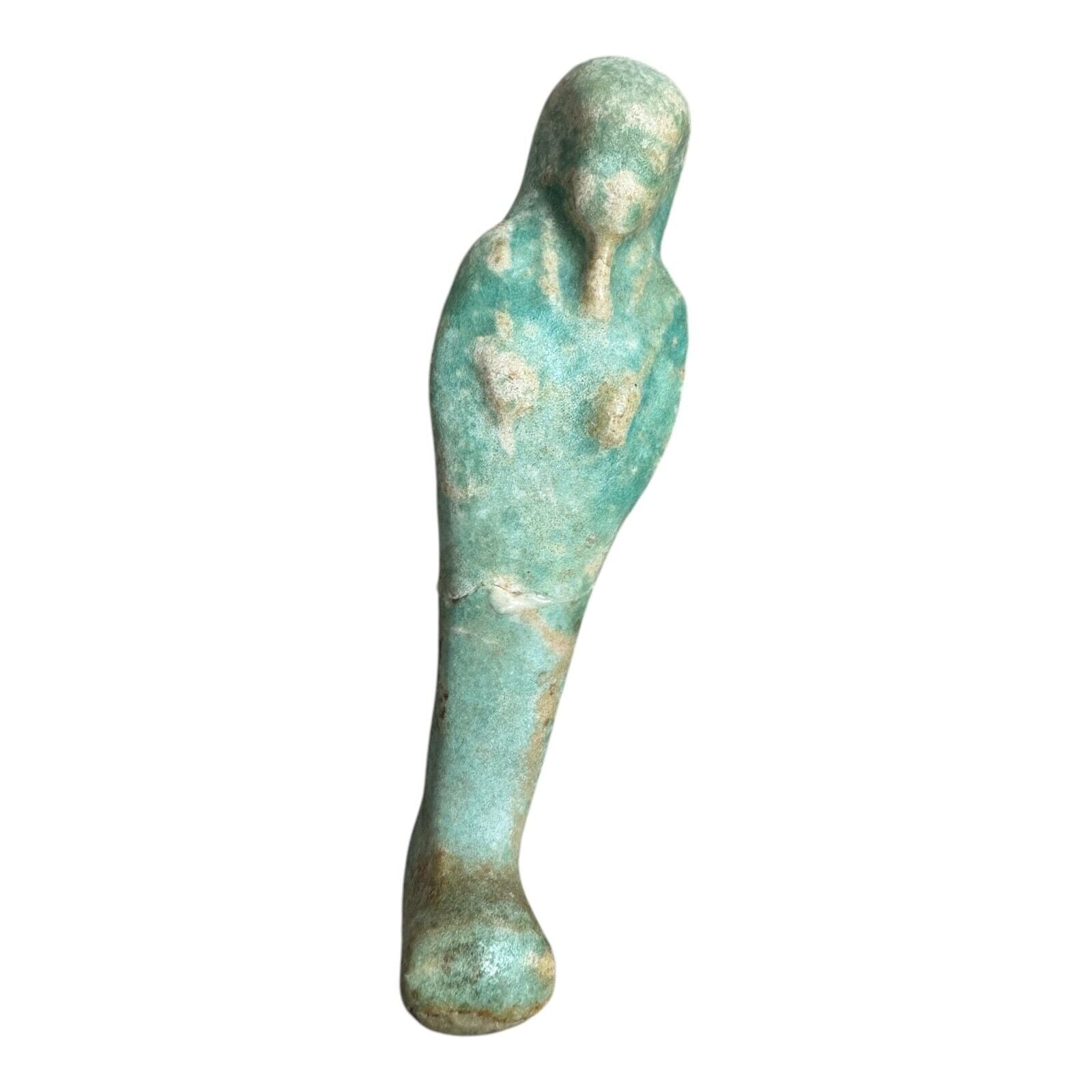 Ancient Egyptian Faience Ushabti Shabti Figure – Glazed Burial Artifact