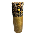 Antique Hand Carved Soapstone Chinese Dragon Chop Seal