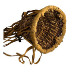 Vintage Apache Burden Basket with Tipped Leather Tassels