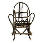 Antique Rustic Adirondack Twig Miniature Folk Art Rocking Chair