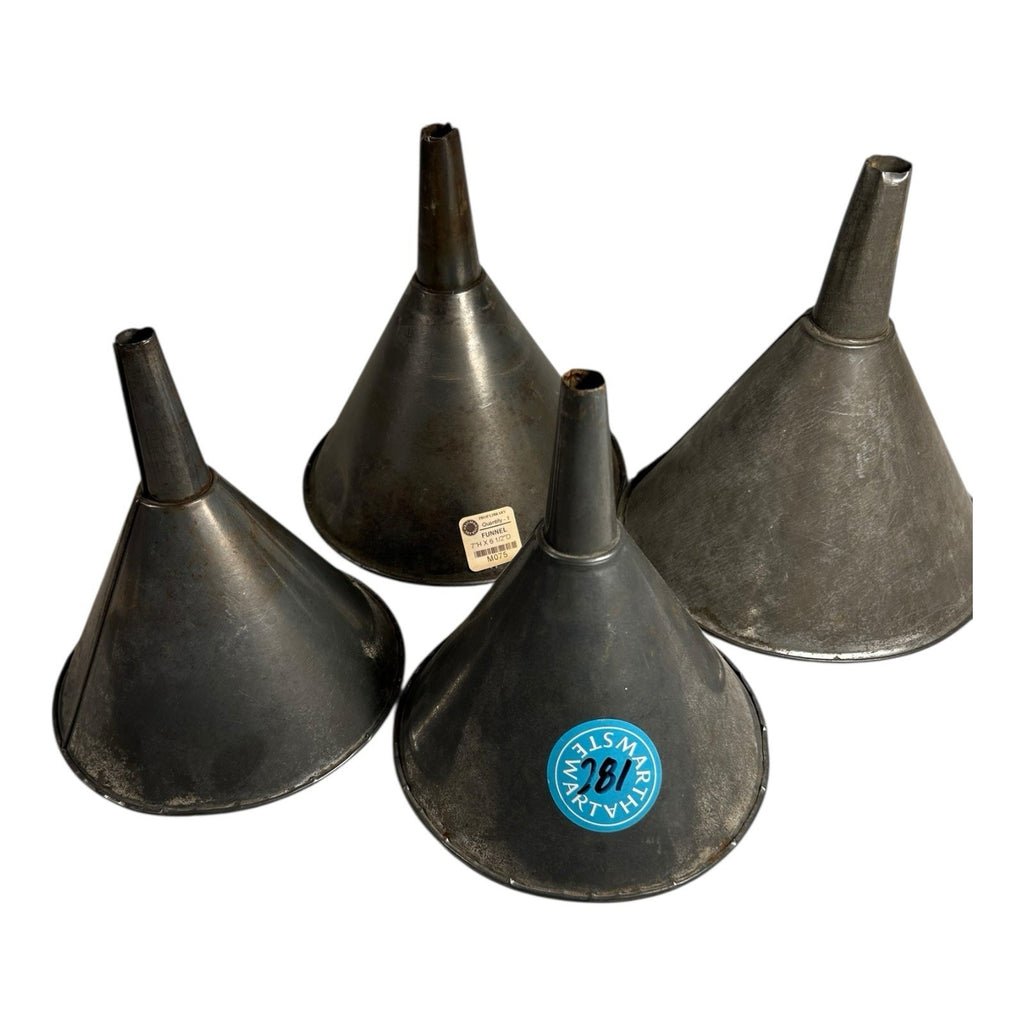 Vintage Lot of 4 Tin Funnels Owned by Martha Stewart at Turkey Hill Kitchen