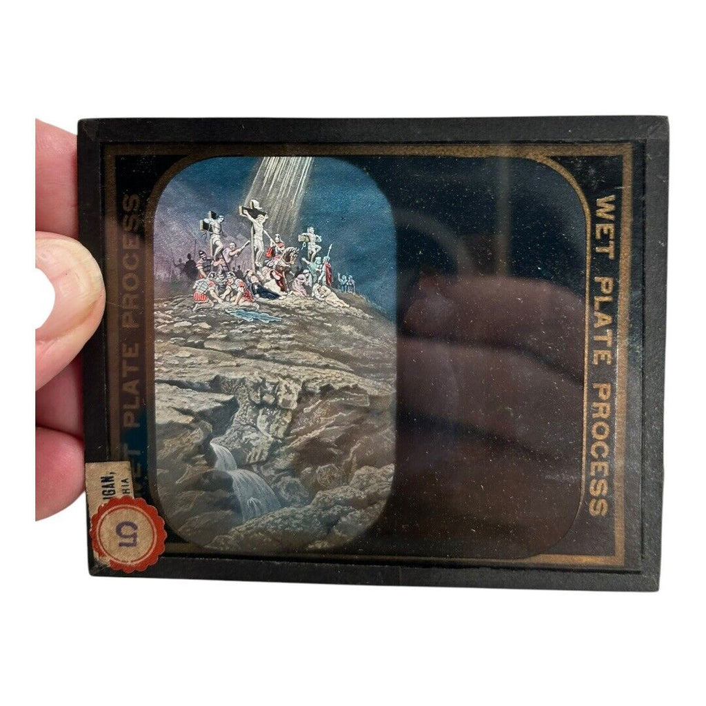 Antique Methodist Missionary Magic Lantern Biblical Slides with Case