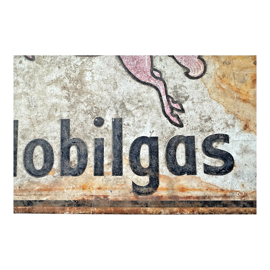Antique Original Mobilgas Pegasus Gasoline Advertising Trade Sign