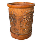 Antique Chinese Bamboo Carved Bitong Brush Pot