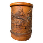 Antique Chinese Bamboo Carved Bitong Brush Pot