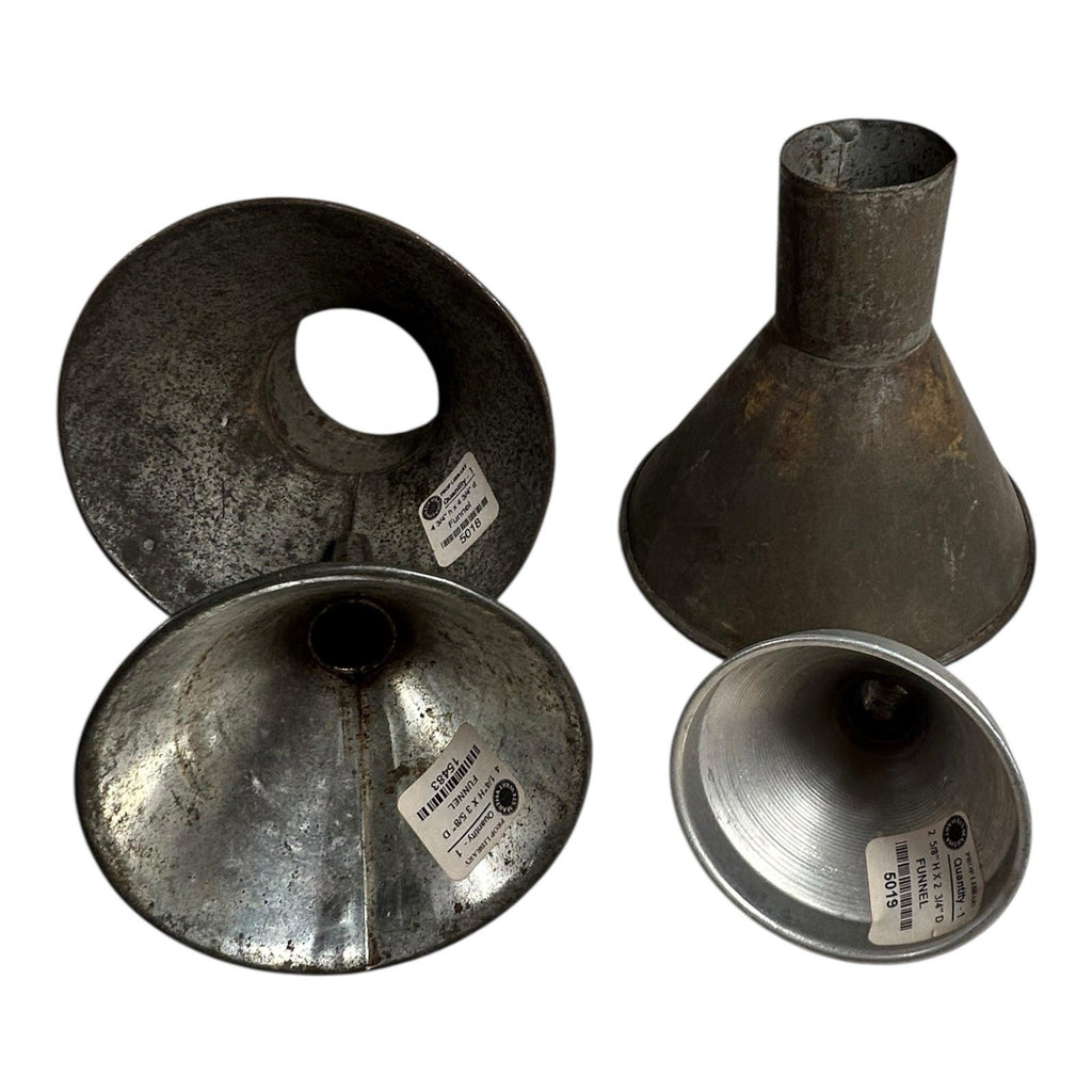 Vintage Lot of 4 Tin Funnels Owned by Martha Stewart at Turkey Hill Kitchen