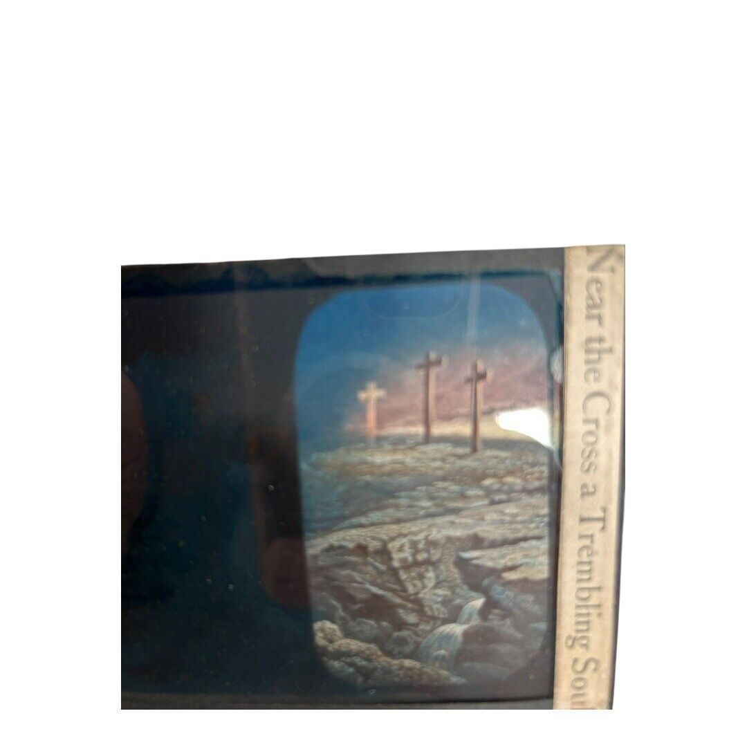 Antique Methodist Missionary Magic Lantern Biblical Slides with Case