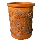 Antique Chinese Bamboo Carved Bitong Brush Pot