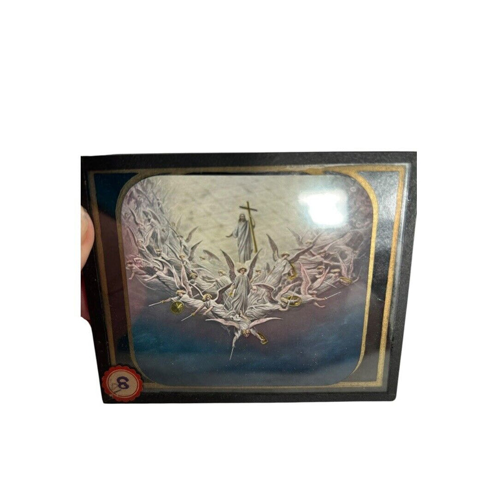Antique Methodist Missionary Magic Lantern Biblical Slides with Case