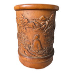 Antique Chinese Bamboo Carved Bitong Brush Pot