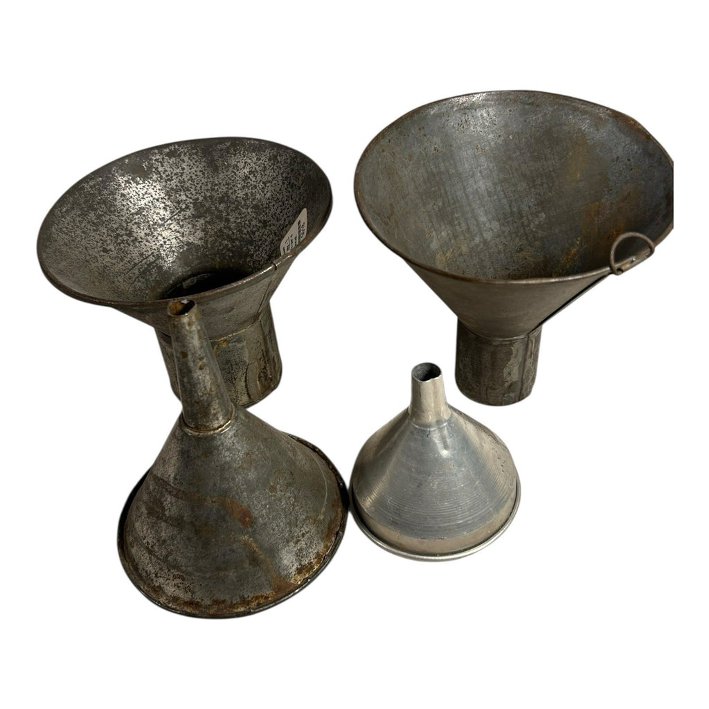 Vintage Lot of 4 Tin Funnels Owned by Martha Stewart at Turkey Hill Kitchen