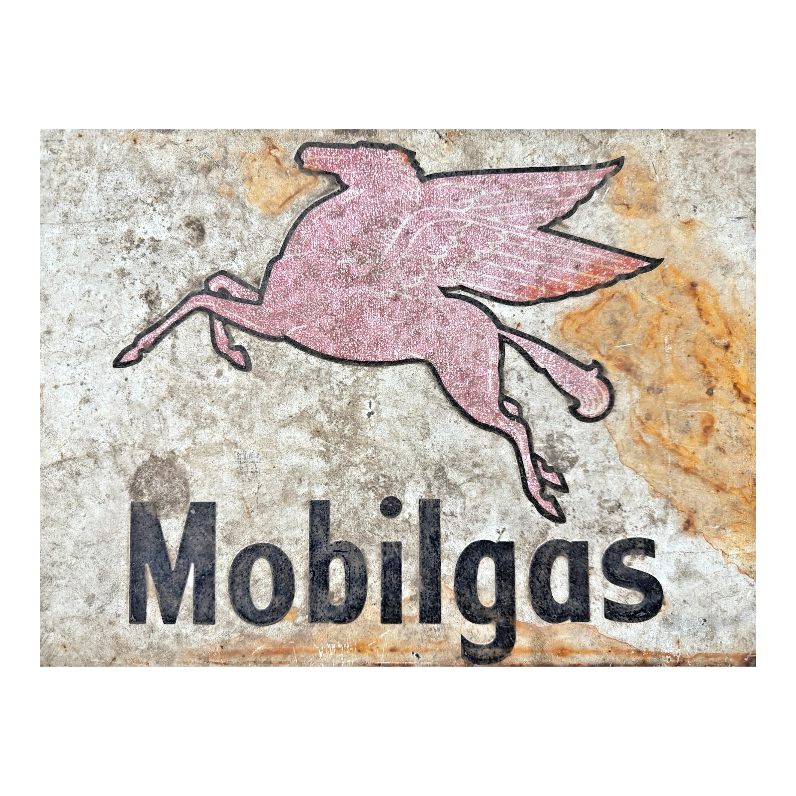 Antique Original Mobilgas Pegasus Gasoline Advertising Trade Sign