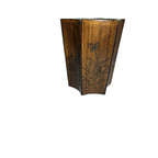 Vintage Chinese  Six Sided Carved Rosewood Brush Pot