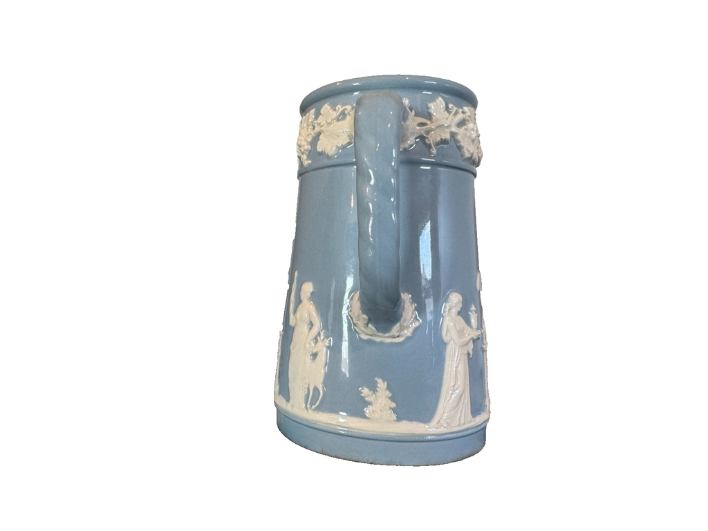 Antique Wedgwood Blue Jasperware Pottery Pitchers – Set of 2