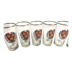 Vintage Veritas Harvard High Ball Beer Glasses - Set of 6