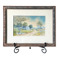 Antique 1926 Gouache Farmhouse Landscape Painting on Paper - Signed & Framed