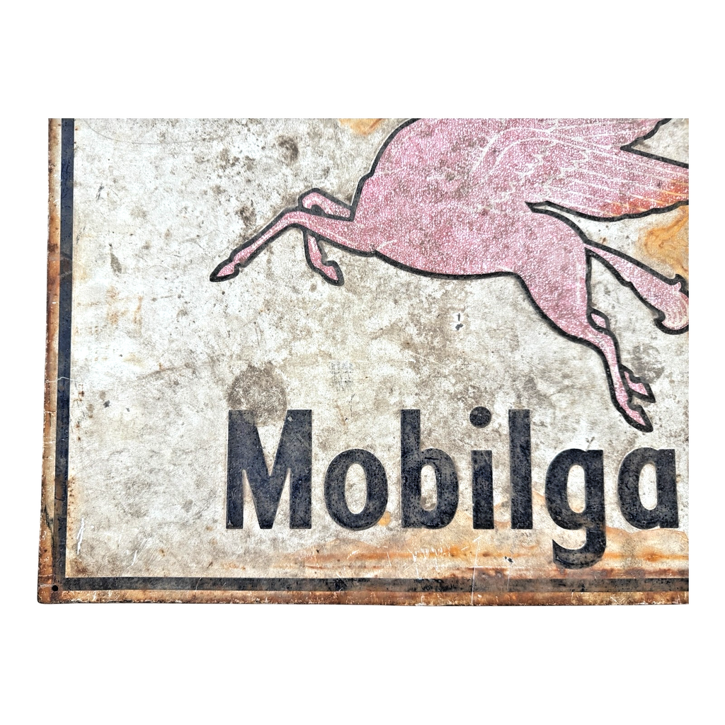 Antique Original Mobilgas Pegasus Gasoline Advertising Trade Sign