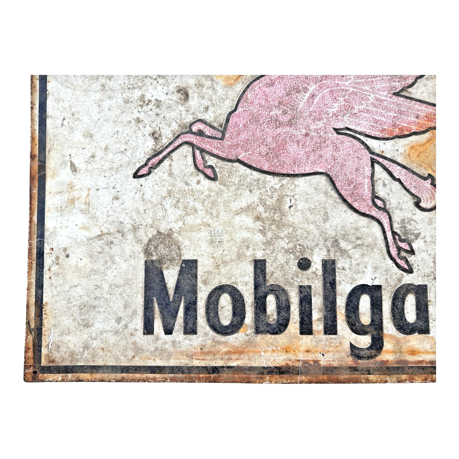 Antique Original Mobilgas Pegasus Gasoline Advertising Trade Sign