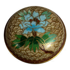 Antique Chinese Cloisonne Floral Jewelry or Pill Box