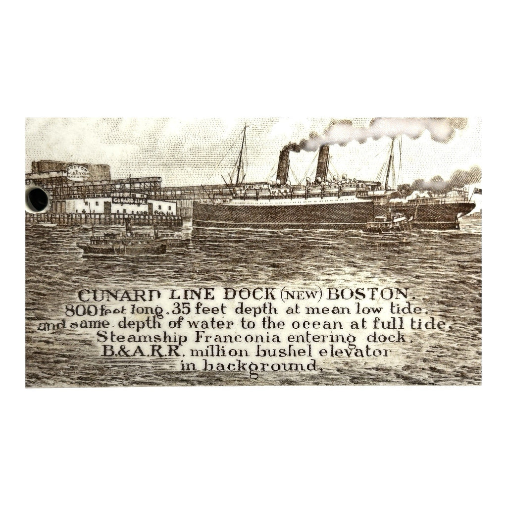 Antique Wedgwood 1912 Calendar Advertising Tile Cunard Line Boston