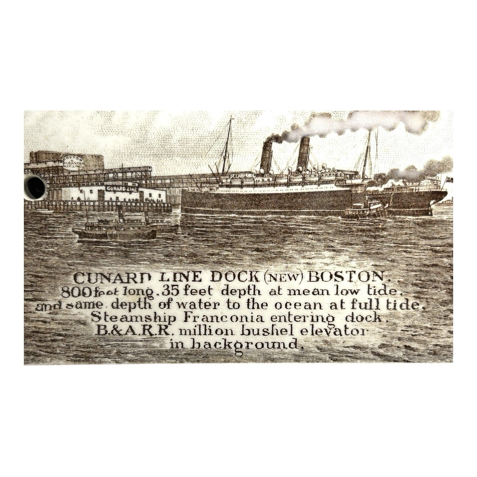 Antique Wedgwood 1912 Calendar Advertising Tile Cunard Line Boston