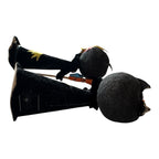 Vintage Japan Halloween Black Cat Figurines with Brooms (Set of 2)