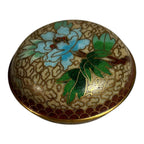 Antique Chinese Cloisonne Floral Jewelry or Pill Box