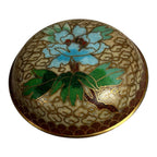 Antique Chinese Cloisonne Floral Jewelry or Pill Box