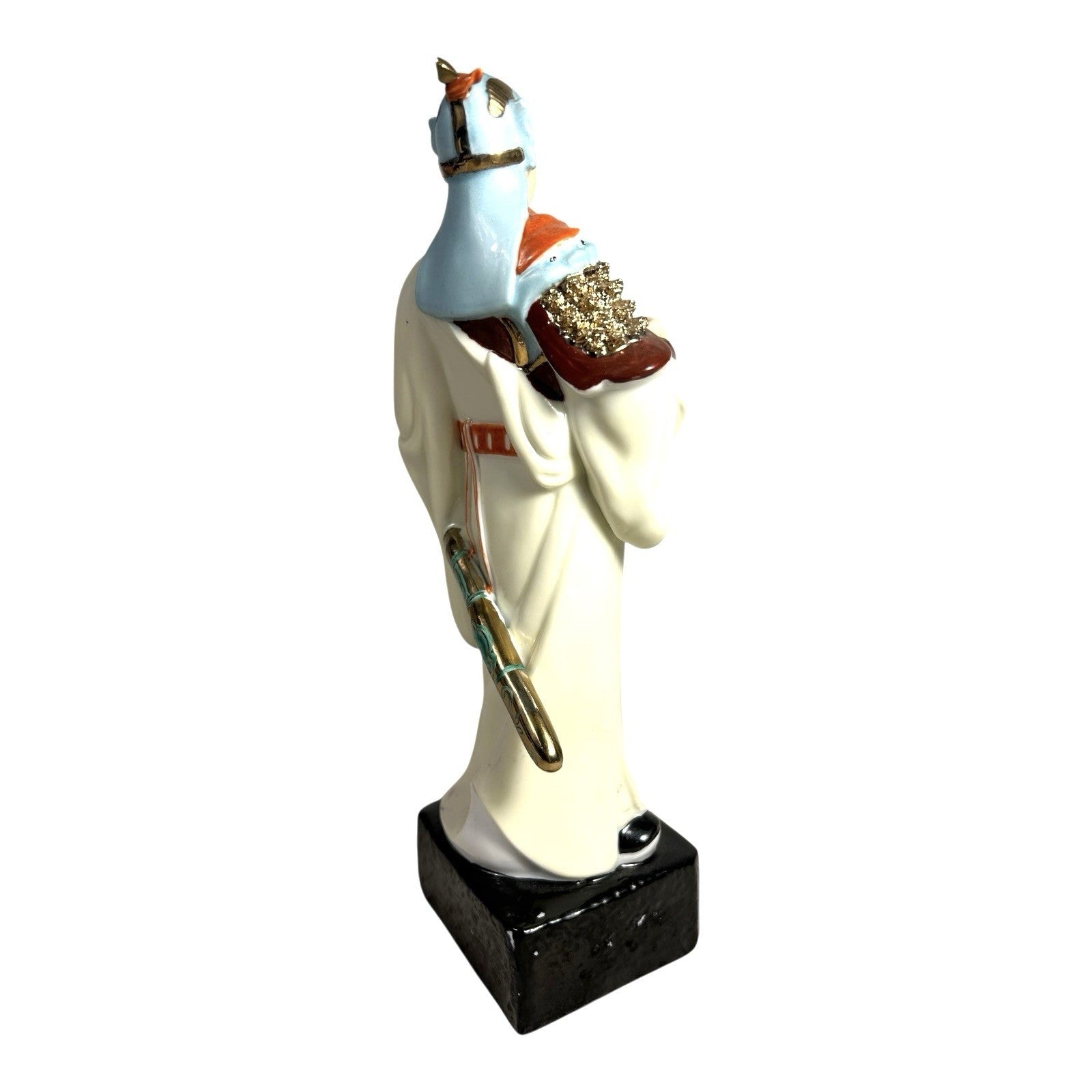 Antique Chinese Gold Gilt Ceramic Figure of General Guan Yu Guan Gong